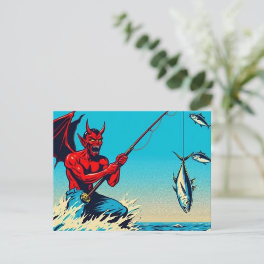 Schlechte Fischerei auf Thunfisch Postkarte (Stehend Vorderseite)
