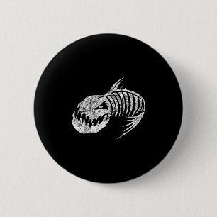 Schlechte Geschenke Fischgräten Skelett Vintage Button