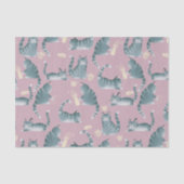 Schlechte graue Tabbattacke klopfen über Seidenpapier (Vorderseite)