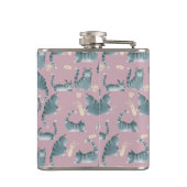 Schlechte graue Tablettenkatzen Knocken über und M Flachmann (Rückseite)