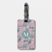 Schlechte graue Tablettenkatzen Knocken über und M Gepäckanhänger (Rückseite vertikal)