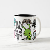 Schlechte Häschen-Tasse Zweifarbige Tasse (VorderseiteRechts)