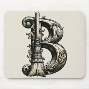 Schlechte Hexe Witchy Besen Buchstabe B Benutzerde Mousepad