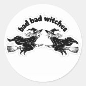 Schlechte Hexen-halloween-Aufkleber Runder Aufkleber (Vorderseite)