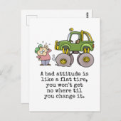 Schlechte Höhenangabe mit lustigem Cartoon aus Fla Postkarte (Vorne/Hinten)