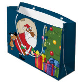 Schlechte Hundebisse schwarze Sankt auf der Große Geschenktüte (Rückseite Schrägansicht)