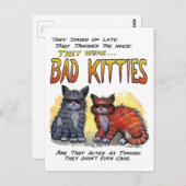 Schlechte Kätzchen Postkarte (Vorne/Hinten)
