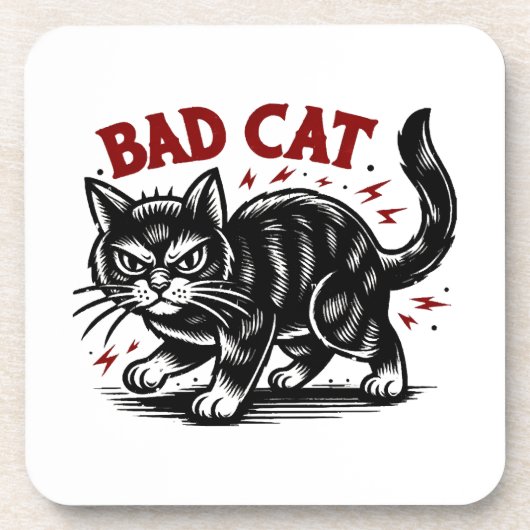 Schlechte Katze Getränkeuntersetzer (Vorderseite)