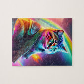 Schlechte Katze mit Schusswaffe, futuristische Kat Puzzle (Horizontal)