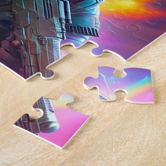 Schlechte Katze mit Schusswaffe, futuristische Kat Puzzle (Seite)