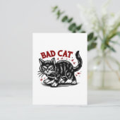 Schlechte Katze Postkarte (Stehend Vorderseite)