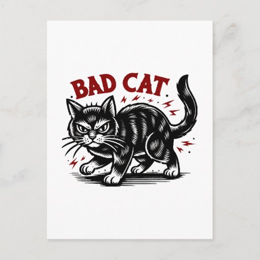 Schlechte Katze Postkarte (Vorderseite)