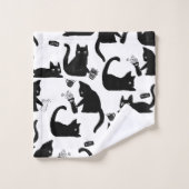 Schlechte Katzen klopfen über Badhandtuch Set (Waschlappen)
