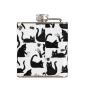 Schlechte Katzen klopfen über Flachmann (Rückseite)