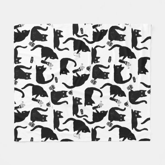 Schlechte Katzen klopfen über Fleecedecke (Vorderseite (Horizontal))