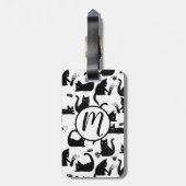 Schlechte Katzen klopfen über Gepäckanhänger (Rückseite vertikal)