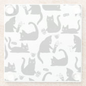 Schlechte Katzen klopfen über Glasuntersetzer (Rückseite)