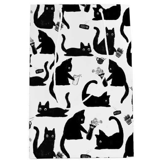 Schlechte Katzen klopfen über Mittlere Geschenktüte (Vorderseite)