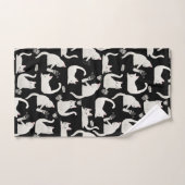 Schlechte Katzen klopfen vorbei, weiße Katzen auf Badhandtuch Set (Handtuch)