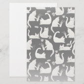 Schlechte Katzen klopfen vorbei, weiße Katzen auf  Briefpapier (Vorne/Hinten)