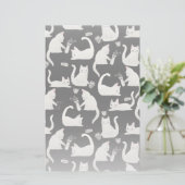 Schlechte Katzen klopfen vorbei, weiße Katzen auf  Briefpapier (Stehend Vorderseite)