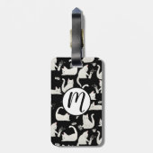 Schlechte Katzen klopfen vorbei, weiße Katzen auf  Gepäckanhänger (Rückseite vertikal)