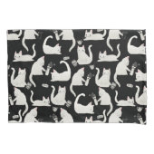 Schlechte Katzen klopfen vorbei, weiße Katzen auf  Kissenbezug (Vorderseite)