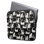 Schlechte Katzen klopfen vorbei, weiße Katzen auf  Laptopschutzhülle (Vorderseite Links)