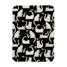 Schlechte Katzen klopfen vorbei, weiße Katzen auf