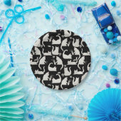 Schlechte Katzen klopfen vorbei, weiße Katzen auf  Pappteller (Party)