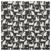 Schlechte Katzen klopfen vorbei, weiße Katzen auf  Stoff (Muster)