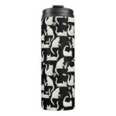 Schlechte Katzen klopfen vorbei, weiße Katzen auf  Thermosbecher (Vorderseite)