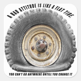 Schlechte Lage wie flacher Tritt Quadratischer Aufkleber