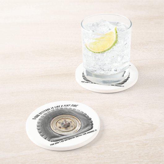 Schlechte Lage wie flacher Tritt Sandstein Untersetzer (Seite)