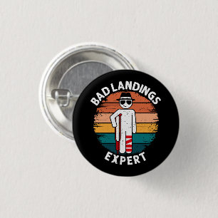 Schlechte Landung Experte Gebrochener Bein Knochen Button