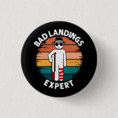 Schlechte Landung Experte Gebrochener Bein Knochen Button (Vorderseite)