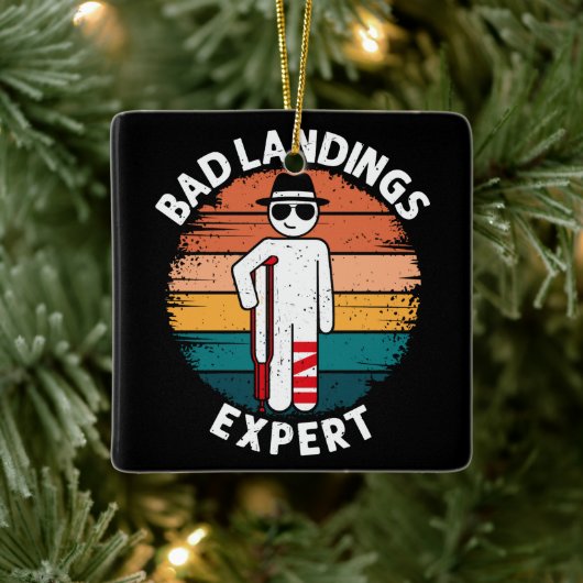 Schlechte Landung Experte Gebrochener Bein Knochen Keramikornament (Baum)