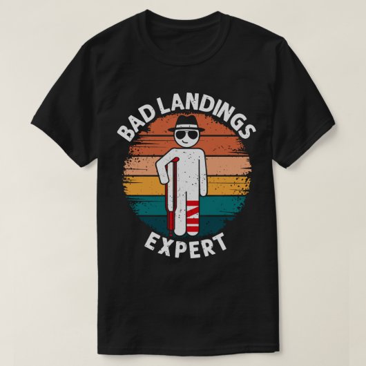 Schlechte Landung Experte Gebrochener Bein Knochen T-Shirt (Design vorne)