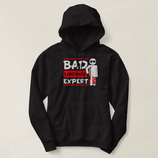Schlechte Landungen Experte gebrochene Knochen-Fuß Hoodie (Design vorne)