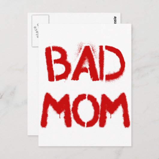 Schlechte Mama Postkarte (Vorne/Hinten)