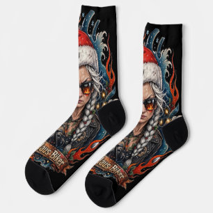 Schlechte Mrs Claus Biker Socken   Biker-Ehefrau B