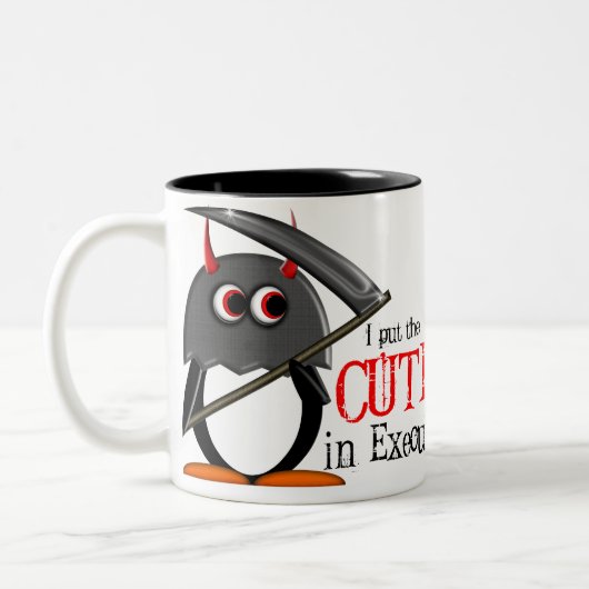 Schlechte Penguin™ niedliche Scharfrichter-Tasse Zweifarbige Tasse (Links)