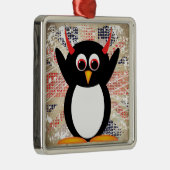 Schlechte Penguin™ Verzierung Silbernes Ornament (Rechts)