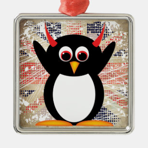 Schlechte Penguin™ Verzierung Silbernes Ornament