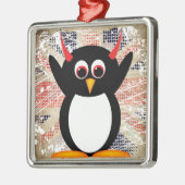 Schlechte Penguin™ Verzierung Silbernes Ornament (Links)