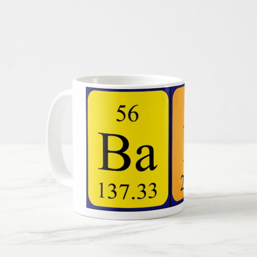 Schlechte periodische Tasse des Tabellennamens (Vorderseite Links)