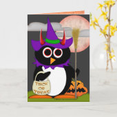 Schlechte Pinguin-Hexe Karte (Gelbe Blume)