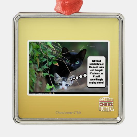 schlechte Sachen Silbernes Ornament (Vorne)