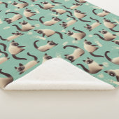 Schlechte siamesische Katzen klopfen über Sherpadecke (3/4)