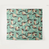 Schlechte siamesische Katzen klopfen über Wandteppich (Vorderseite (Horizontal))